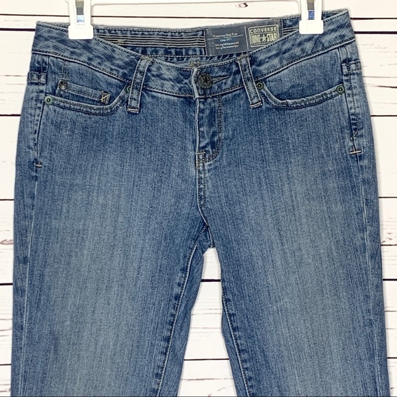 Converse One Star Light Wash Bootcut Jeans Size 2 - Picture 3 of 11